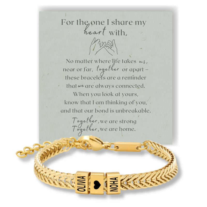 Forever Yours: Men's Engraved Bracelet - Gold