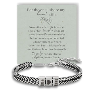 Forever Yours: Men's Engraved Bracelet - Silver