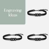 Forever Yours: Men's Engraved Bracelet - Black