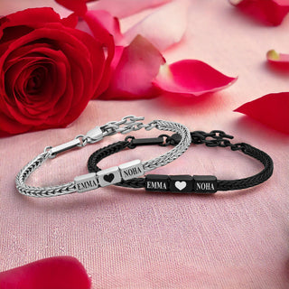 Forever Yours: Couple's Jewelry Set - Silver & Black