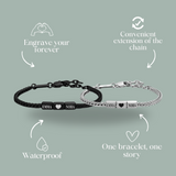 Forever Yours: Couple's Jewelry Set - Silver & Black