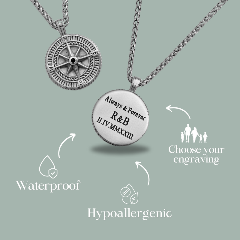 Find Your Path: Men's Compass Necklace