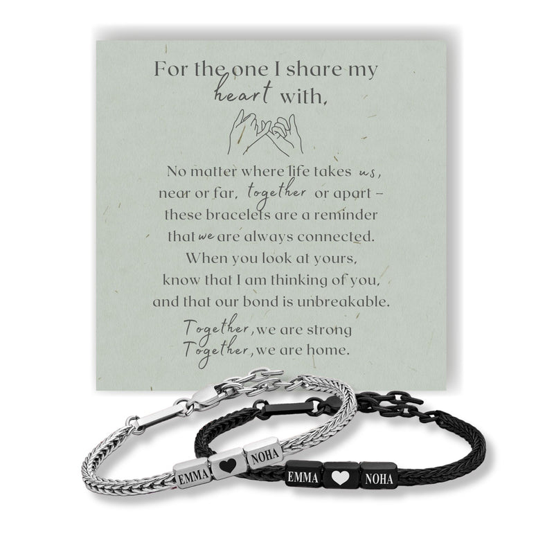 Forever Yours: Couple's Jewelry Set - Silver & Black