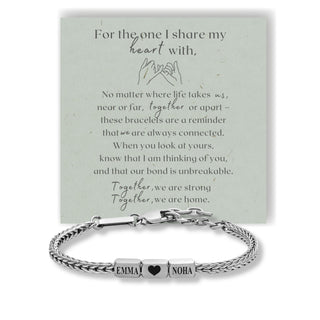 Together Forever: Men's Engraved Bracelet - Silver