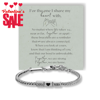 Together Forever: Men's Engraved Bracelet - Silver