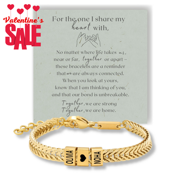 Forever Yours: Men's Engraved Bracelet - Gold